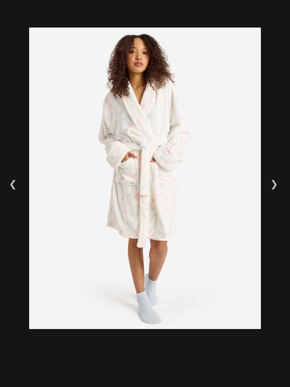 Mia & Tess White Floral Textured Robe